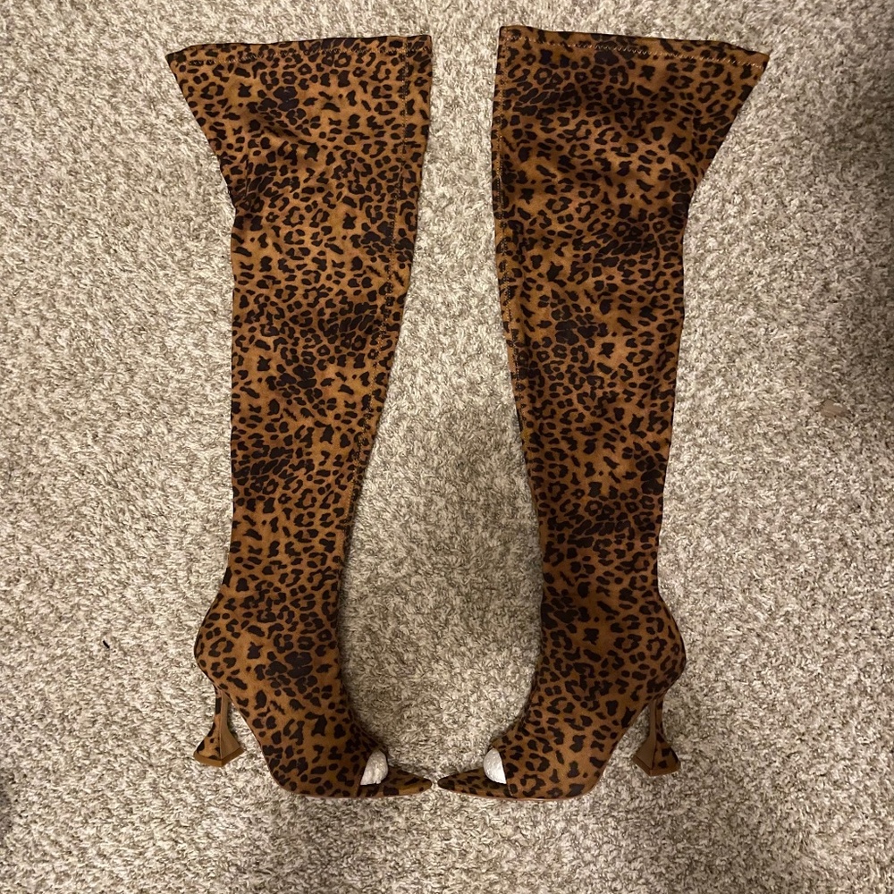 Leopard print boots